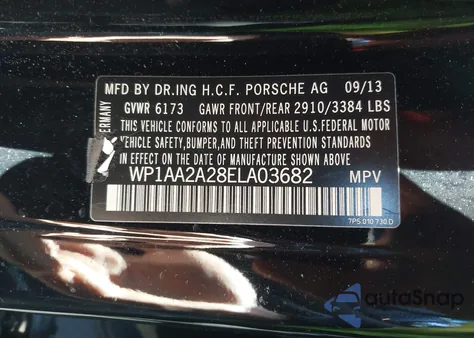 2014 Porsche Cayenne z USA, uszkodzony, nr VIN WP1AA2A28ELA03682